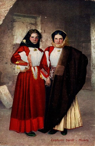 Nuoro costumi sardi ragazze - sardi, f
